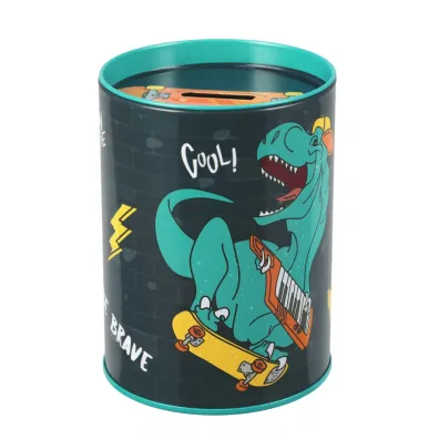 Skarbonka metalowa okr�g�a Skate Dino STARPAK 536633