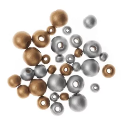 Dalprint Drewniane koraliki kulki gold&silver 30 szt.