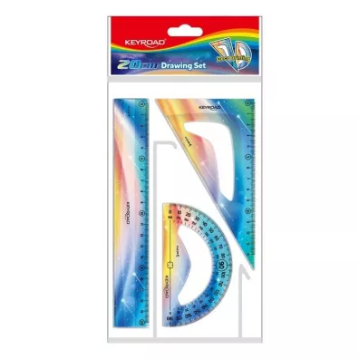 Keyroad Zestaw geometryczny Twilight z linijk� 20cm 3 elementy