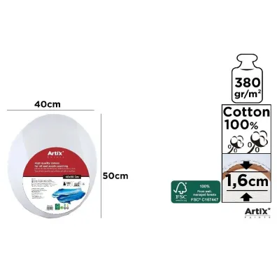 Artix Podobrazie owalne 40x50x1,6cm, 380g