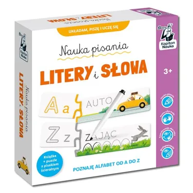 Nauka pisania. Litery i s�owa. Ksi��ka + puzzle do pisania 3+ Kapitan Nauka