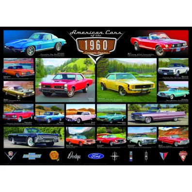 Puzzle 1000 el. Ameryka�skie samochody z lat 60 Eurographics