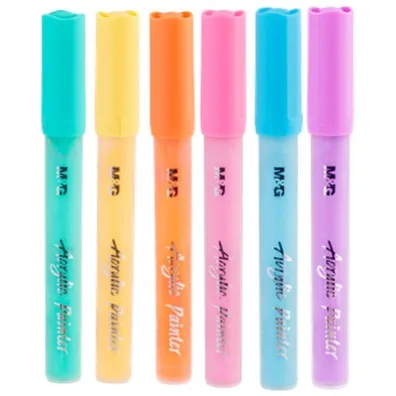 M&G Markery akrylowe pastel 6 kolor�w
