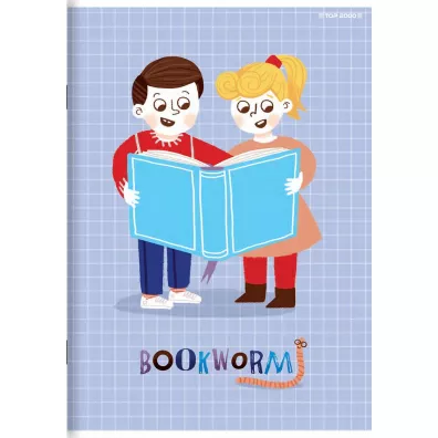 Top-2000 Zeszyt Bookworm/Retro A5 z marginesem kratka, 5mm, margines 32 kartki