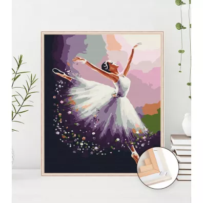 Malowanie po numerach. Balerina w biaym 40 x 50 cm