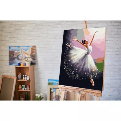 Malowanie po numerach. Balerina w biaym 40 x 50 cm