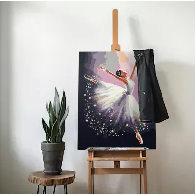 Malowanie po numerach. Balerina w biaym 40 x 50 cm