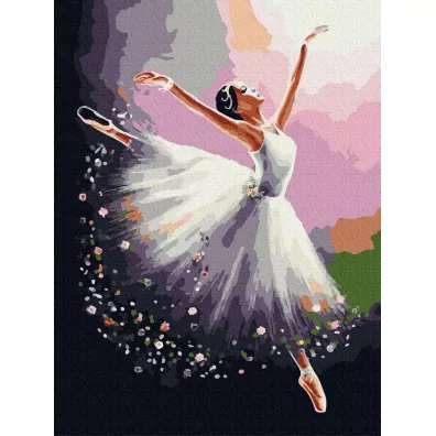 Malowanie po numerach. Balerina w biaym 40 x 50 cm