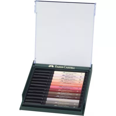 Faber-Castell Pisaki Pitt Artist Pen Brush Skin 12 szt.