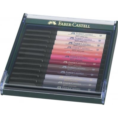 Faber-Castell Pisaki Pitt Artist Pen Brush Skin 12 kolorw