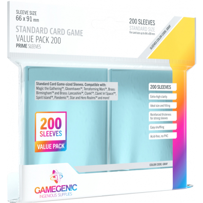 Gamegenic Prime Value Sleeving Pack Clear 66x91 mm 200 szt.