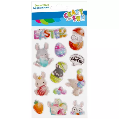 Ozdoba dekoracyjna naklejki Puffy Zajczek 12szt Wielkanoc CRAFT WITH FUN 531728