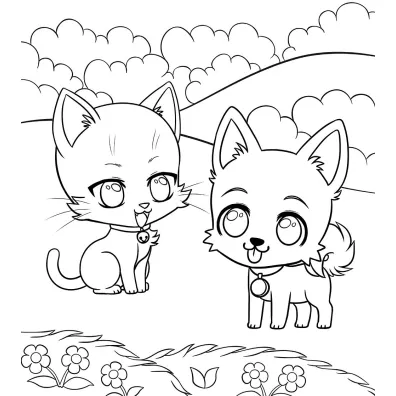 Manga & Chibis. Kolorowanka