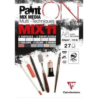 Clairefontaine Blok A6 papier�w mix11 250g 27ark