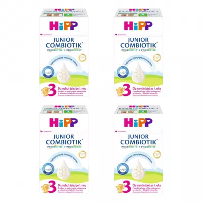 Hipp 3 Junior Combiotik produkt na bazie mleka dla dzieci po 1. roku Zgrzewka 4 x 550 g