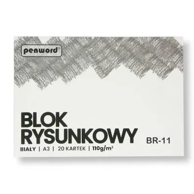 Penword Blok rysunkowy A3 bia�y 110g 20 kartek