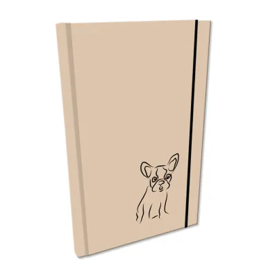 Bee-bee Notes A5 g�adki z gumk� Soft Touch lakier UV buldog be�