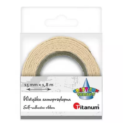 Titanum Wstka baweniana koronka kremowa 15mm x 1,8m