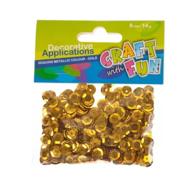Craft with Fun Cekiny metaliczne guziki z�oto 8mm, 14g