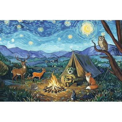 Puzzle Przy ognisku 100 el. Inspired By Art Rodzina Treflik�w 16564