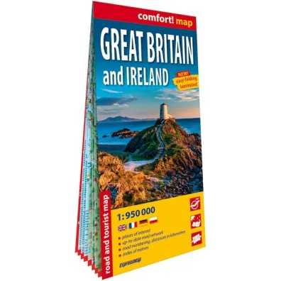 Wielka Brytania i Irlandia Great Britain and Ireland laminowana mapa samochodowo-turystyczna 1:950 000