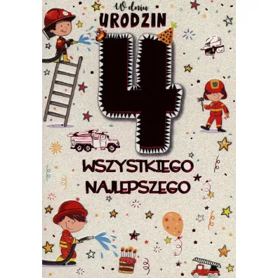 Kukartka Karnet B6 PR-023 Urodziny 4 ch�opiec