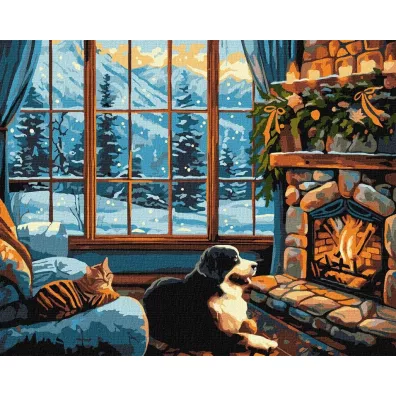 Ideyka Malowanie po numerach - Ciep�o kominka 40x50cm