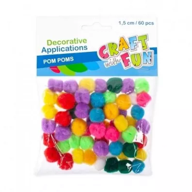 Craft with Fun Ozdoba dekoracyjna pompon mini 60 szt.