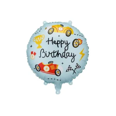 PartyDeco Balon foliowy pastylka Happy Birthday 35x35cm