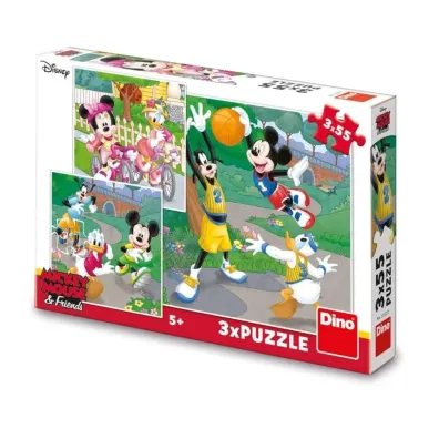 Puzzle 3x55 el. Myszka Miki Sportowcy Dino Toys