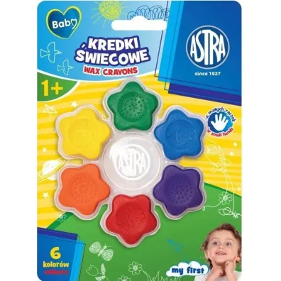 Kredki �wiecowe w kszta�cie gwiazdek 6kol ASTRA 6 szt.