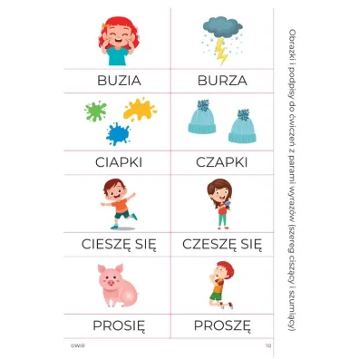 Trzy szeregi �wiczenia s�uchu fonemowego dla dzieci w wieku 4-9 lat szereg sycz�cy szumi�cy i cisz�cy