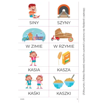 Trzy szeregi �wiczenia s�uchu fonemowego dla dzieci w wieku 4-9 lat szereg sycz�cy szumi�cy i cisz�cy