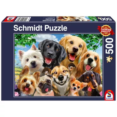 Puzzle 500 el. Psy robi selfie Schmidt