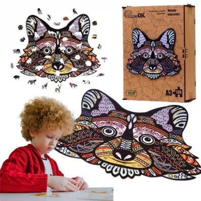 Puzzle drewniane eko 130 el. Weso�y szop pracz A3 Maksik