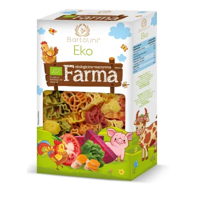 Bartolini Makaron dla dzieci z warzywami Farma (uszkodzone opakowanie) 250 g Bio