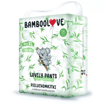 Bamboolove Pieluchomajtki z w��knem bambusowym XL Lovely Pants (12+ kg) 16 szt.