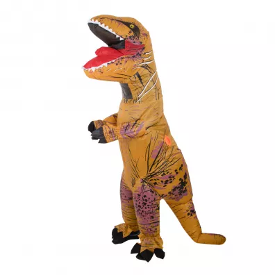 Kostium str�j karnawa�owy przebranie dmuchany dinozaur T-REX Gigant br�zowy 1.5-1.9m