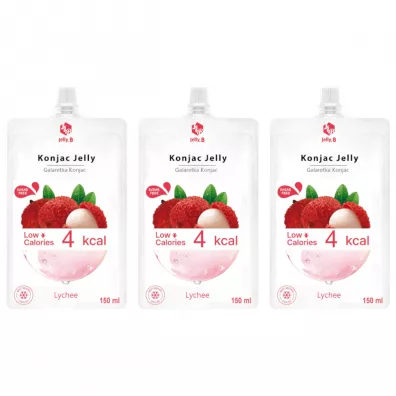 Jelly.B Galaretka Konjac Liczi rolinno-owocowa Zestaw 3 x 150 g