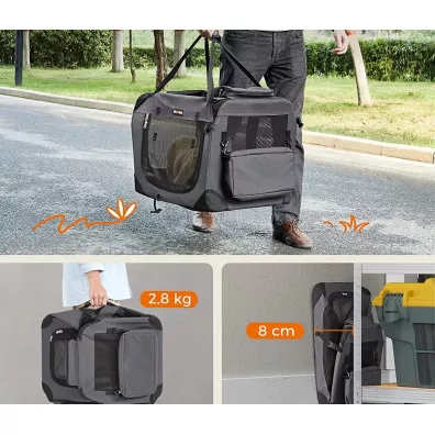 Songmics Szara torba transportowa dla psa i kota