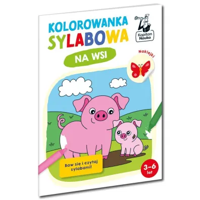 Pakiet dla przedszkolaka. Na wsi. Kolorowanka sylabowa, Dzikie zwierz�ta. Kolorowanka sylabowa, Kredki Bambino