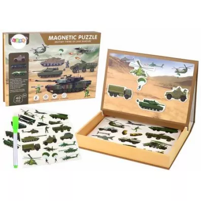 Puzzle magnetyczne z motywem wojny LeanToys