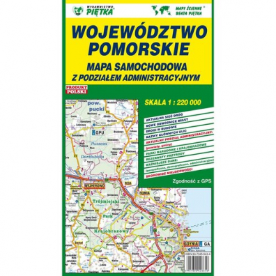 Województwo Pomorskie 1:220 000 mapa samochodowa