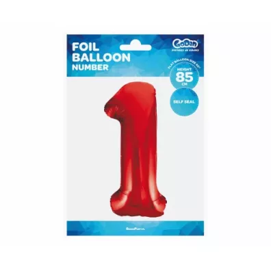 Godan Balon foliowy 1 czerwony 85cm