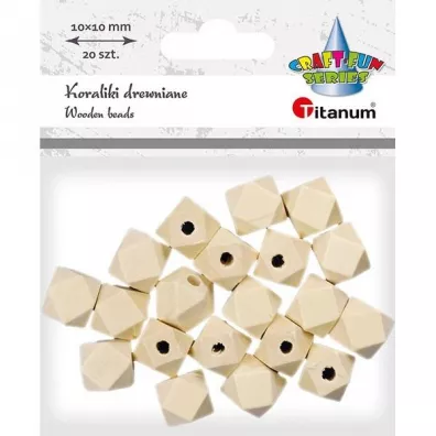 Titanum Koraliki drewniane kostki �ci�te 20 szt.