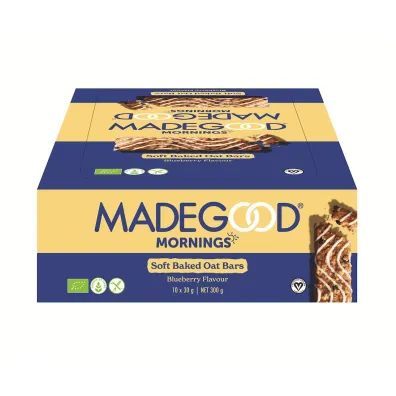 Madegood Batony owsiane soft z jagodami w polewie waniliowej bezglutenowe 5 x 30 g Bio