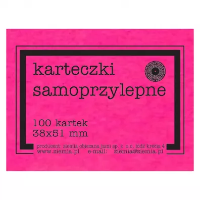 Ziemia Obiecana Karteczki samoprzylepne fluo r�owe 38x51 mm