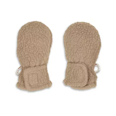 Lodger Rkawiczki dziecice polarowe beowe Teddy Fleece Beige 0-12 mies.