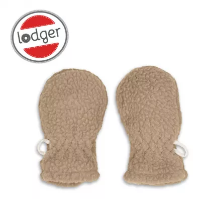 Lodger Rkawiczki dziecice polarowe beowe Teddy Fleece Beige 0-12 mies.
