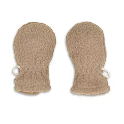 Lodger Rkawiczki dziecice polarowe beowe Teddy Fleece Beige 0-12 mies.